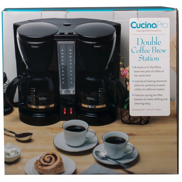 Double carafe shop coffee maker